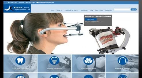 Klausz Dental Laboratories website homepage